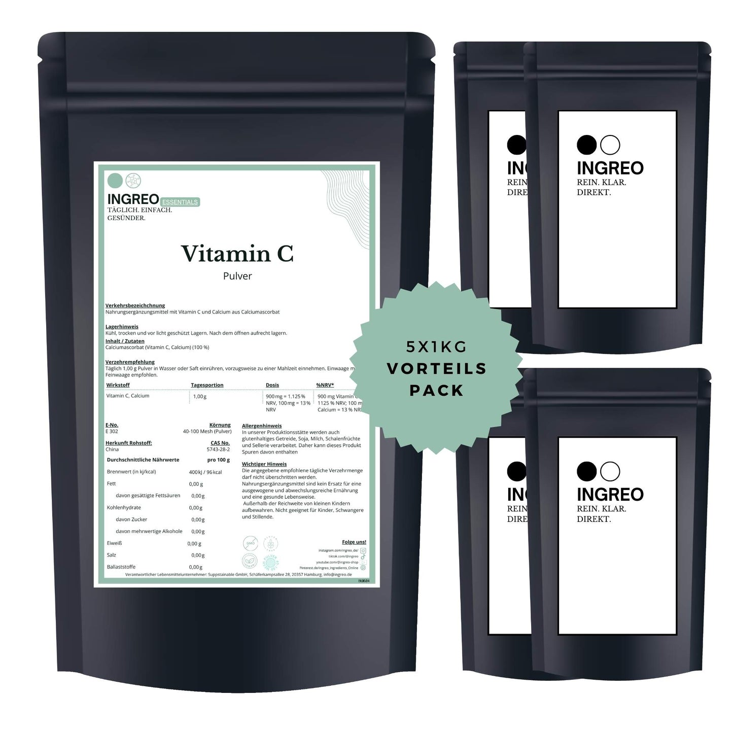 calcium-ascorbat-pulverBundle_Fuenferpack_5kg_zum_Vorteilspreis_Ingreo