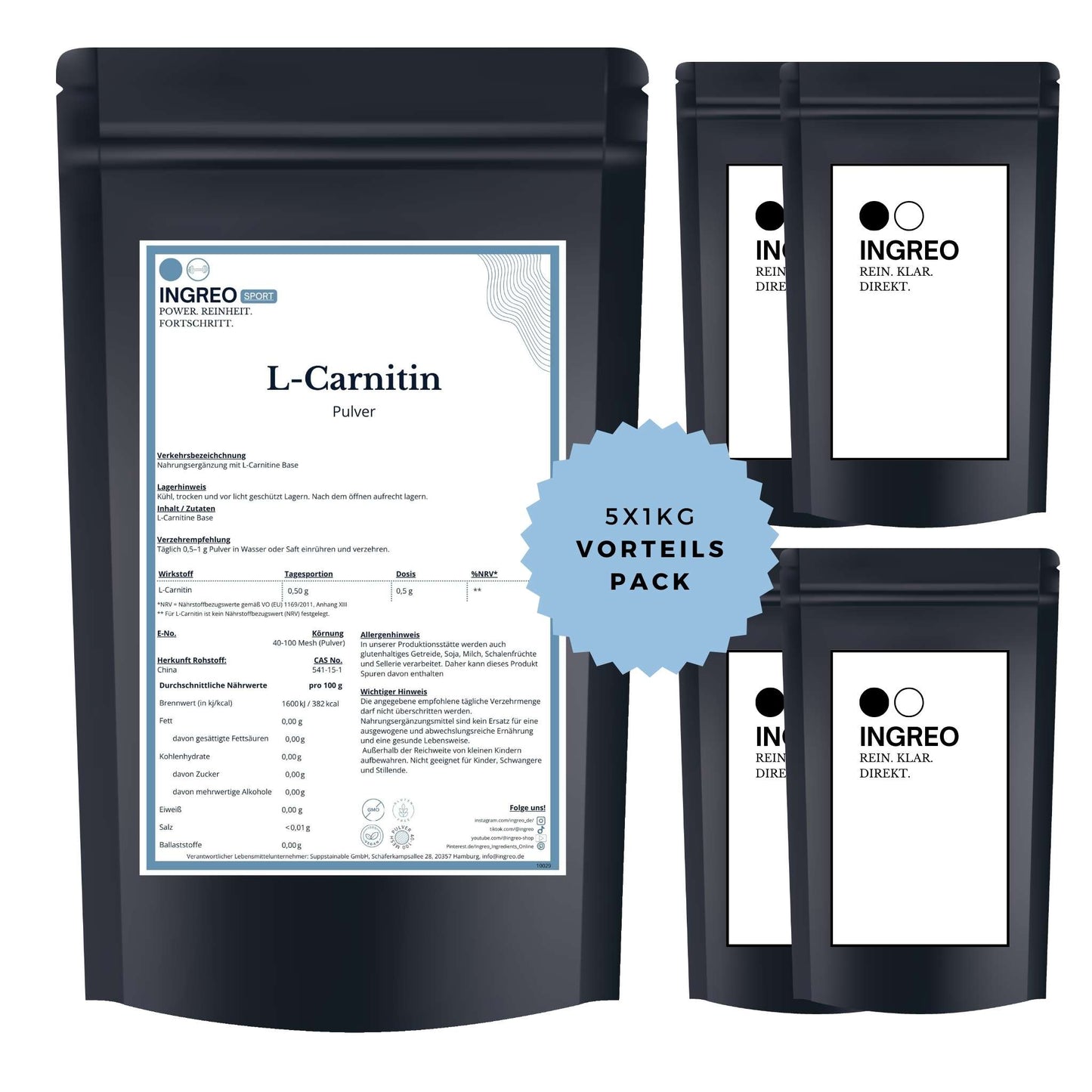 l-carnitin-base-pulverBundle_Fuenferpack_5kg_zum_Vorteilspreis_Ingreo