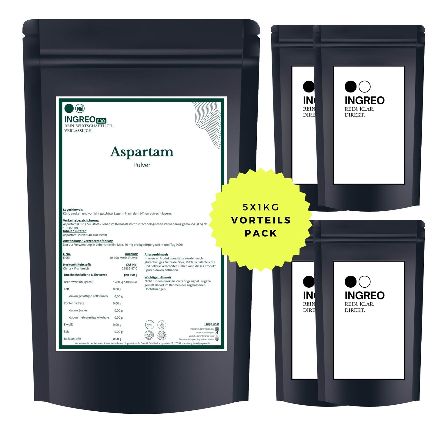 aspartam-pulverBundle_Fuenferpack_5kg_zum_Vorteilspreis_Ingreo