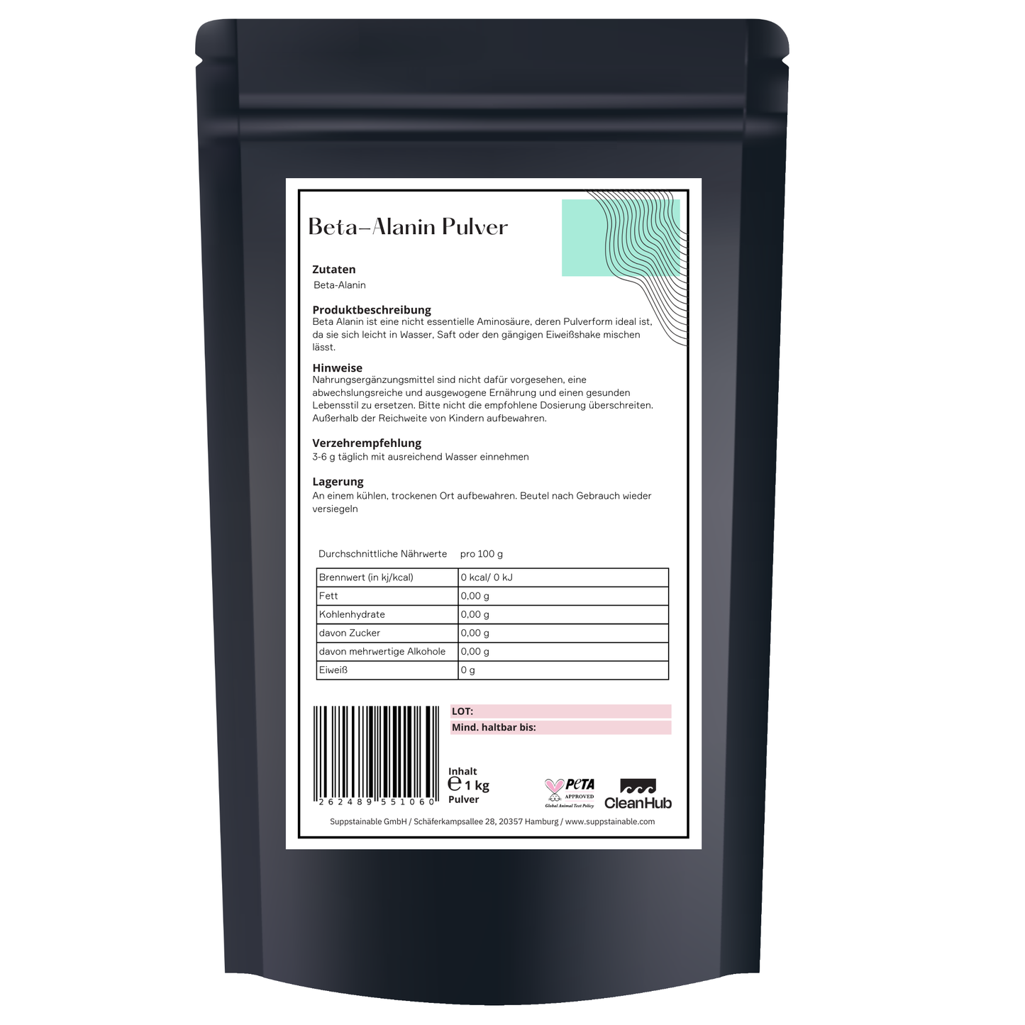 Beta Alanin von Suppstainable von vorne