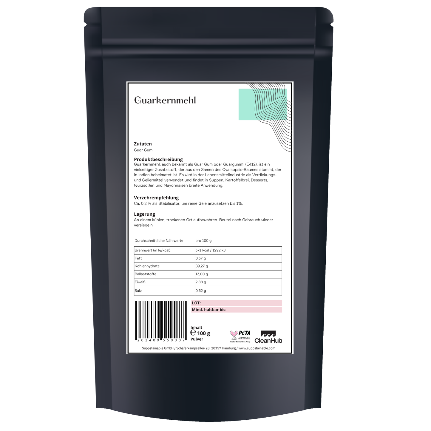 Guarkernmehl GuarGum von Suppstainable von hinten