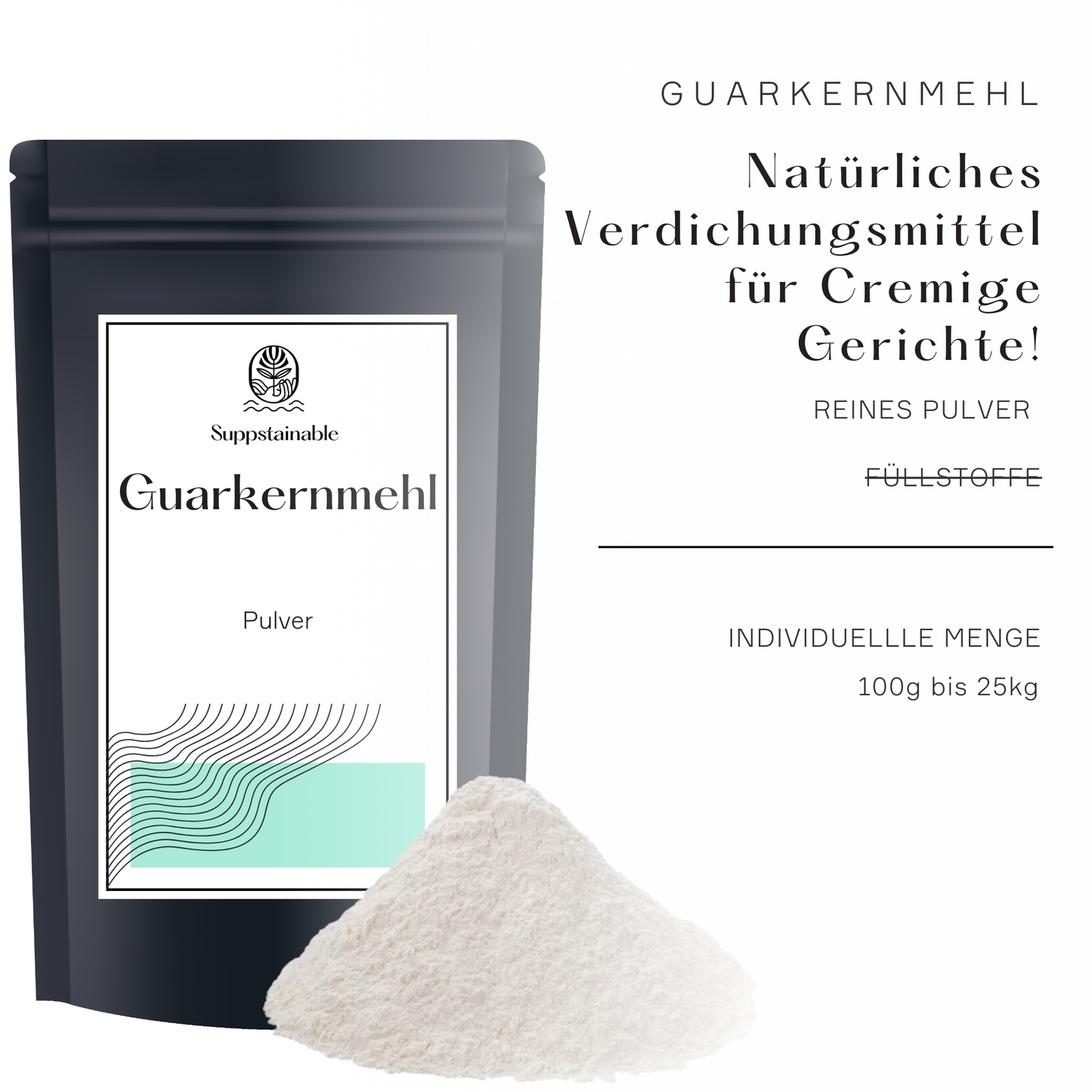Ansicht der Vorteile von Guarkernmehl von Suppstainable
