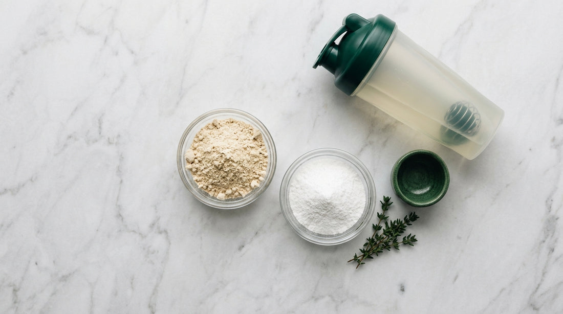 L-Glutamin und Erbsenprotein zusammen einnehmen