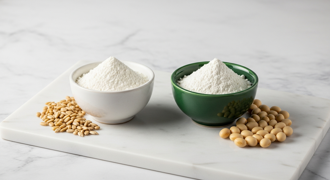 Sojalecithin und Sonnenblumenlecithin Pulver im Vergleich