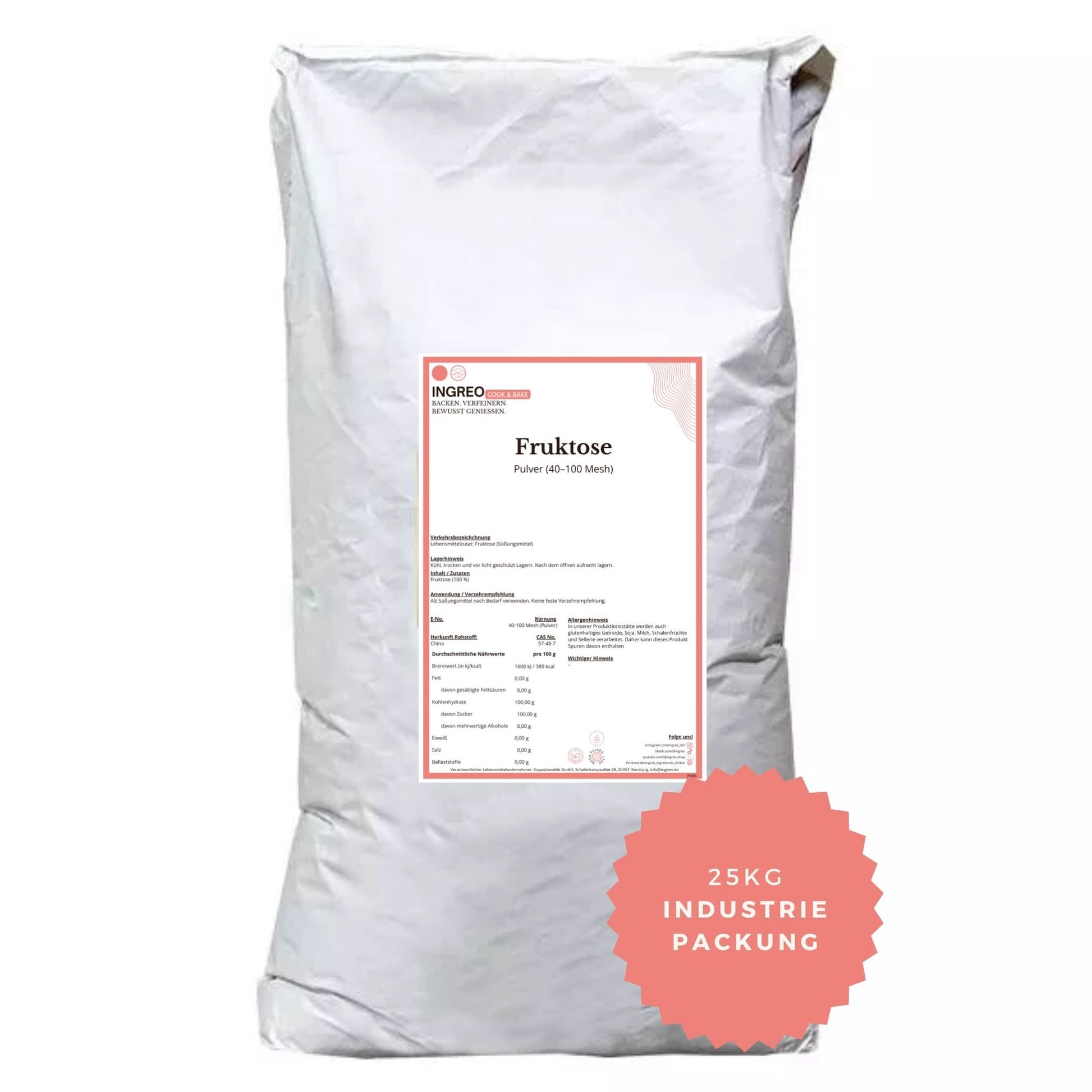 fruktose-pulver-40-100-mesh25kg_Industrigebinde_als_Sack_zum_Vorteilspreis