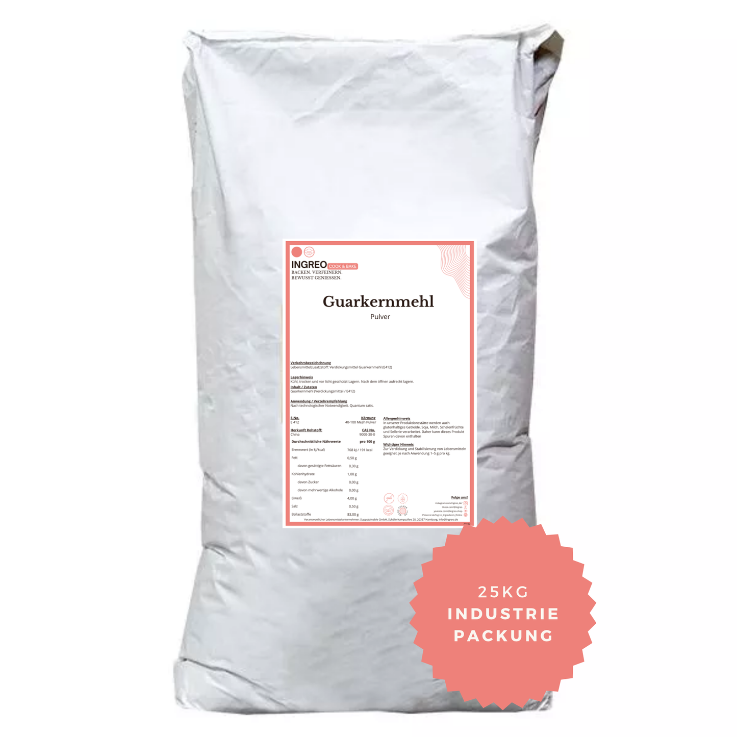 Guarkernmehl - Guar Gum Pulver (4-100 Mesh) - Suppstainable