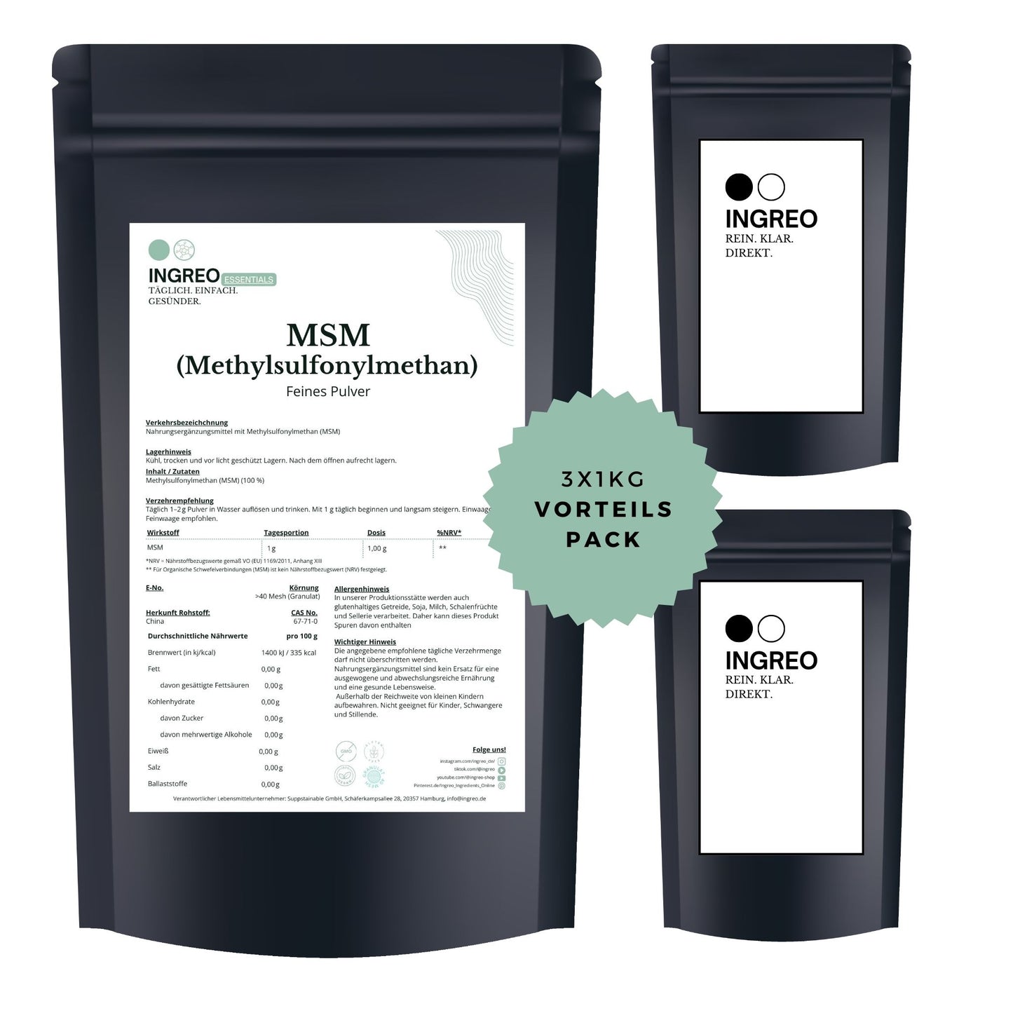 MSM (Methylsulfonylmethan)  Feines Pulver (>100 Mesh)