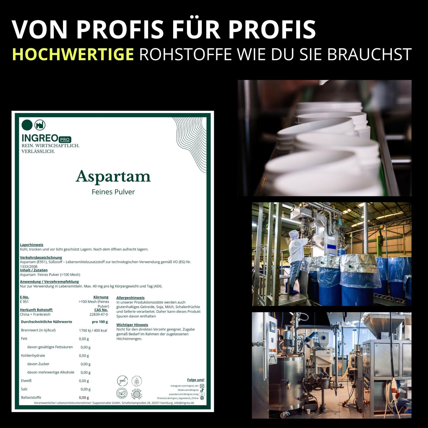 aspartam-feines-pulverhaccp_zertifizierung_Ingreo