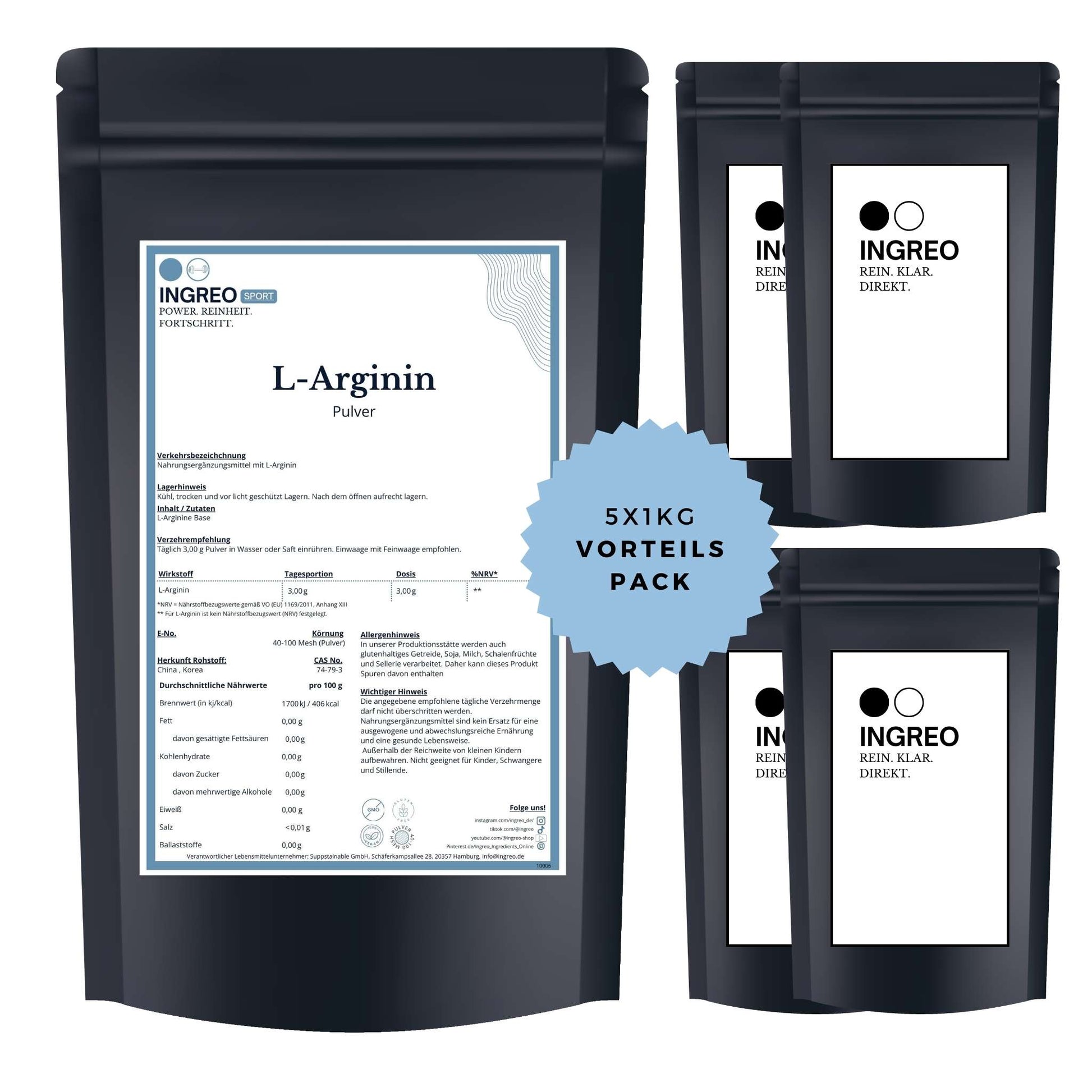 l-arginin-base-pulverBundle_Fuenferpack_5kg_zum_Vorteilspreis_Ingreo