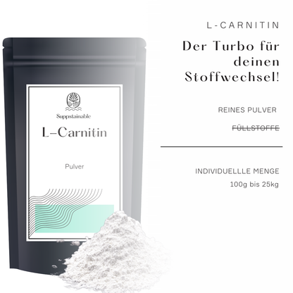 L-Carnitin vorteile für dtn stoffwechseln als workout booster von Suppstainable 